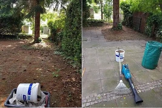 Hinterhof Graupflege — Vorher & Nachher